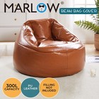 Marlow Bean Bag Chair Cover PU Couch Indoor Home Gaming Lounge Seat Lazy Sofa