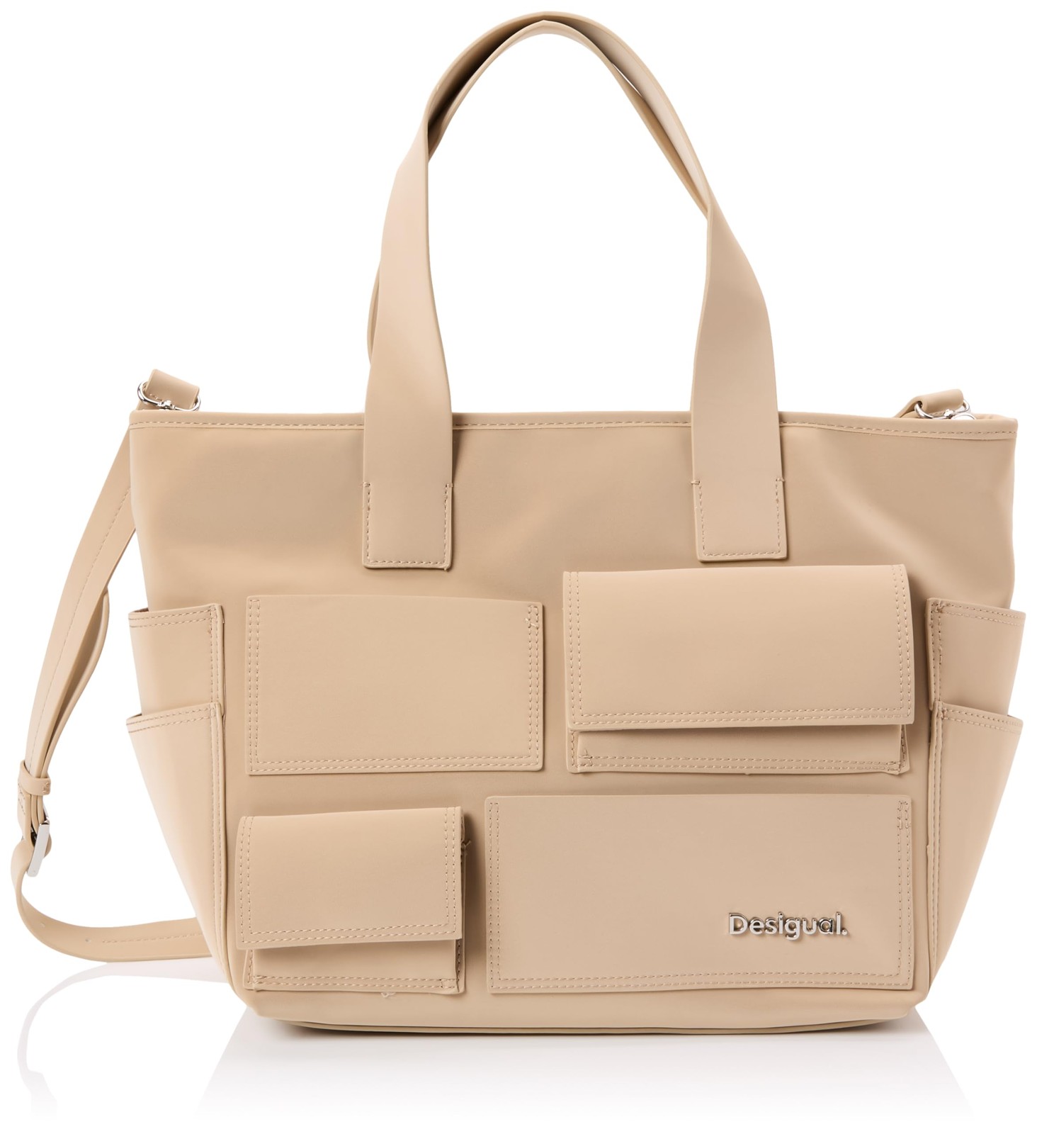 Desigual Bag, Borsa Shopping PU Accessori Donna, Bianco, One Size (R0P)