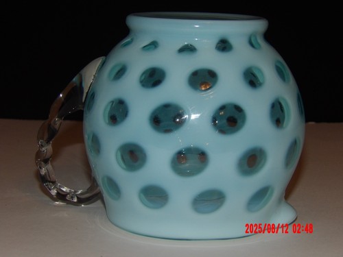 FENTON BLUE COIN DOT SQUAT JUG -MADE IN 1947-49 ONLY--HARD TO FIND - Picture 2 of 4
