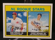 2016 Topps Heritage Rookie Stars 168 Corey Seager, Jose Peraza: Dodgers, Reds RC