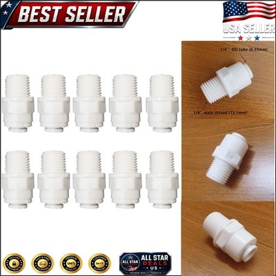 10-Pack Male Push to Connect Quick Connectors for Water Filtration Systems