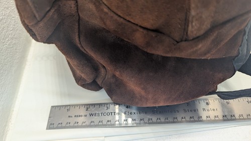 Vintage Eastpak Suede Leather Backpack Made In USA 80s 90s Distressed - Picture 15 of 17