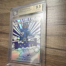 Leaf 2021 Valiant Curtis Weaver Here Comes the Boom! Purple Auto BGS 9.5 17/20🔥