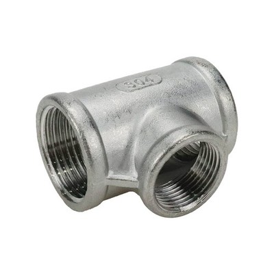 PT 1''x 3/4'' Stainless Steel Female Pipe T Fitting 3 Way Pipe Fittings