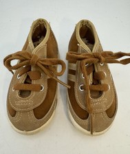 Dyna Kids Toddler Baby Shoes Size 3 Two Tone Brown Suede Vintage