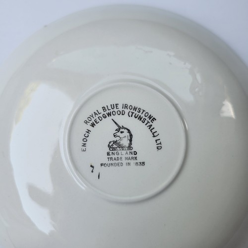 VTG Wedgwood ROYAL BLUE Enoch Tunstall Floral White Ironstone 5 5/8" Cup Saucer - Picture 6 of 9