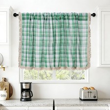 24" W x 57" l Curtain Valances for Windows, Light Green, Set of 1 Panel