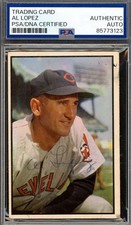 Al Lopez PSA DNA Vintage Signed 1953 Bowman Autograph