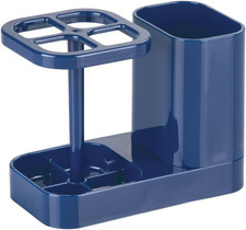 Toothbrush Holder with Storage Cup, Bathroom Sink Organizer for Toothpaste and E