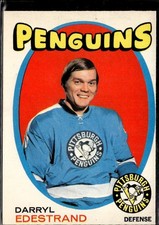 1971-72 O-Pee-Chee 187 Darryl Edestrand Pittsburgh Penguins Rookie Card AF. rookie card picture