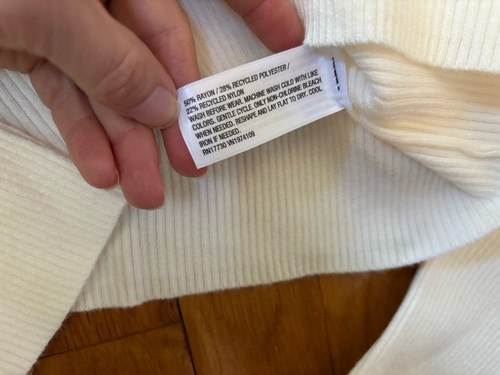 Girl's White Cream Ribbed Square Neck Sweater Art Class Size Medium 8 NEW - Picture 3 of 3