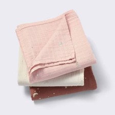 Muslin Swaddle Baby Blanket - Warm Metallic - 3pk