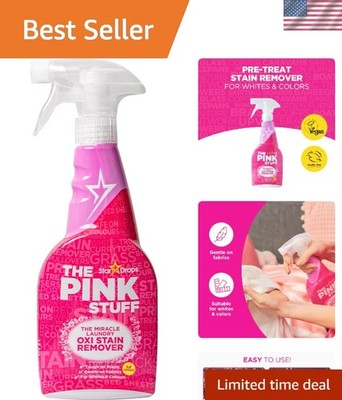 Natural 500ml Miracle Oxi Stain Remover Spray - Effective Laundry Pre-Treatment
