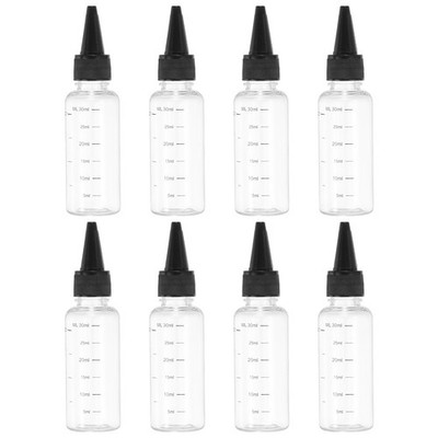 30ml/1OZ Squeeze Bottle with Top Cap,  8 Pcs Dispensing Bottle, Transparent