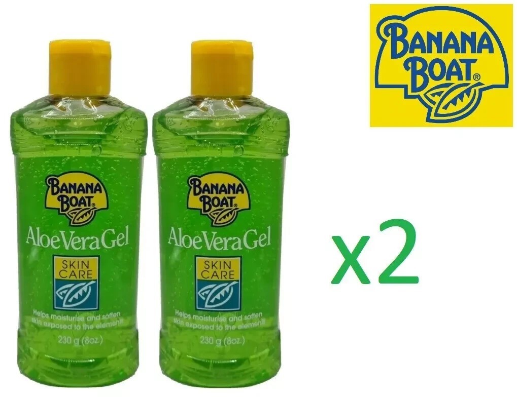 2 x Banana Boat Aloe Vera Gel 230g After Sun Relief  After Sun Aloe Vera Gel