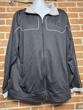 Under Armour Jacket Sz 2XL Mens Black Zip Up Long Sleeve
