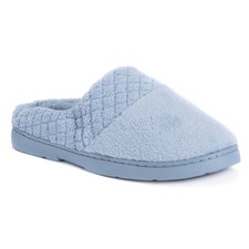 MUK LUKS Women's Quilted Clog Slipper , Blue , L 9-10 Large,