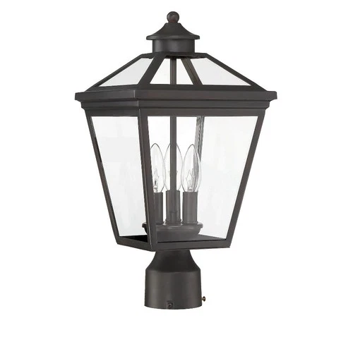 Savoy House - 3 Light Outdoor Post Lantern-Modern Farmhouse Style with Rustic - Picture 4 of 4