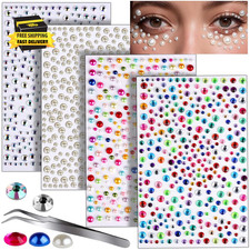 Rhinestone Stickers Face Gems Hair Pearls Rhinestones for Makeup Festival Face J
