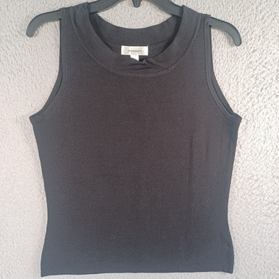#ad Dressbarn Womens Black Tank Top Size Small Wide Strap Stretch Soft Comfy Classic $2.25