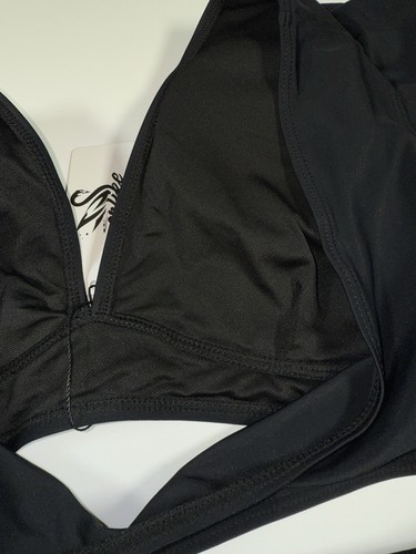 SPORLIKE Damen Rüschen High Waist Badeanzug Zweiteiler Push Up Trop Gr. M schwarz - Bild 6 von 7