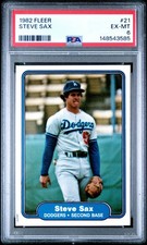 1982 FLEER #21 STEVE SAX ROOKIE RC PSA 6