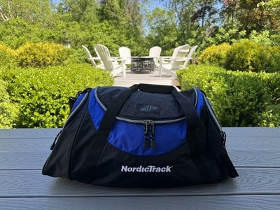 NORDICTRACK (SKIER C0) BLUE & BLACK 26'' DUFFLE SHOULDER GYM BAG CARRY-ON LUGGAGE