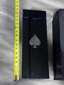 Armand de Brignac Black Wooden Wine Box with Handle, Presentation, Solid Pattern
