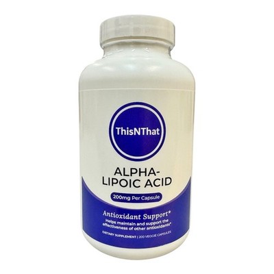 ThisNThat 200mg Alpha Lipoic Acid Dietary Supplement, 200 Veggie Capsules