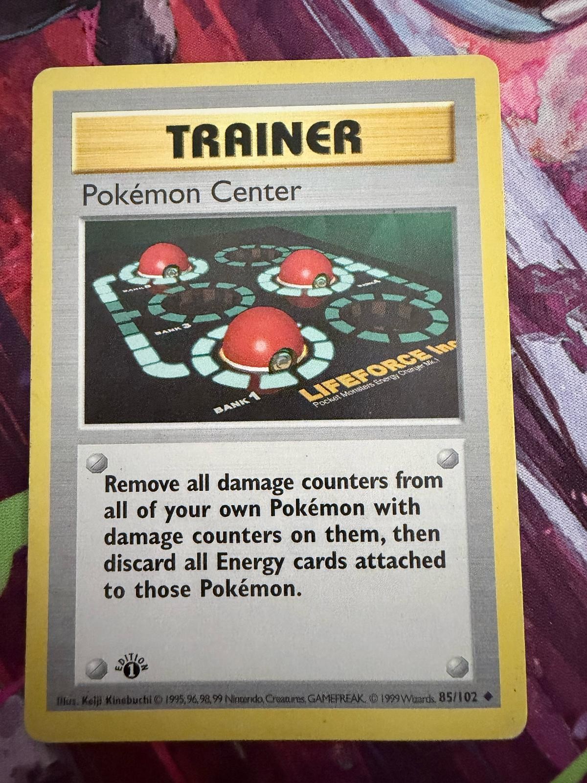 Pokemon Center 85/102 Uncommon Base Set Shadowless Pokemon 1st Edition LP
