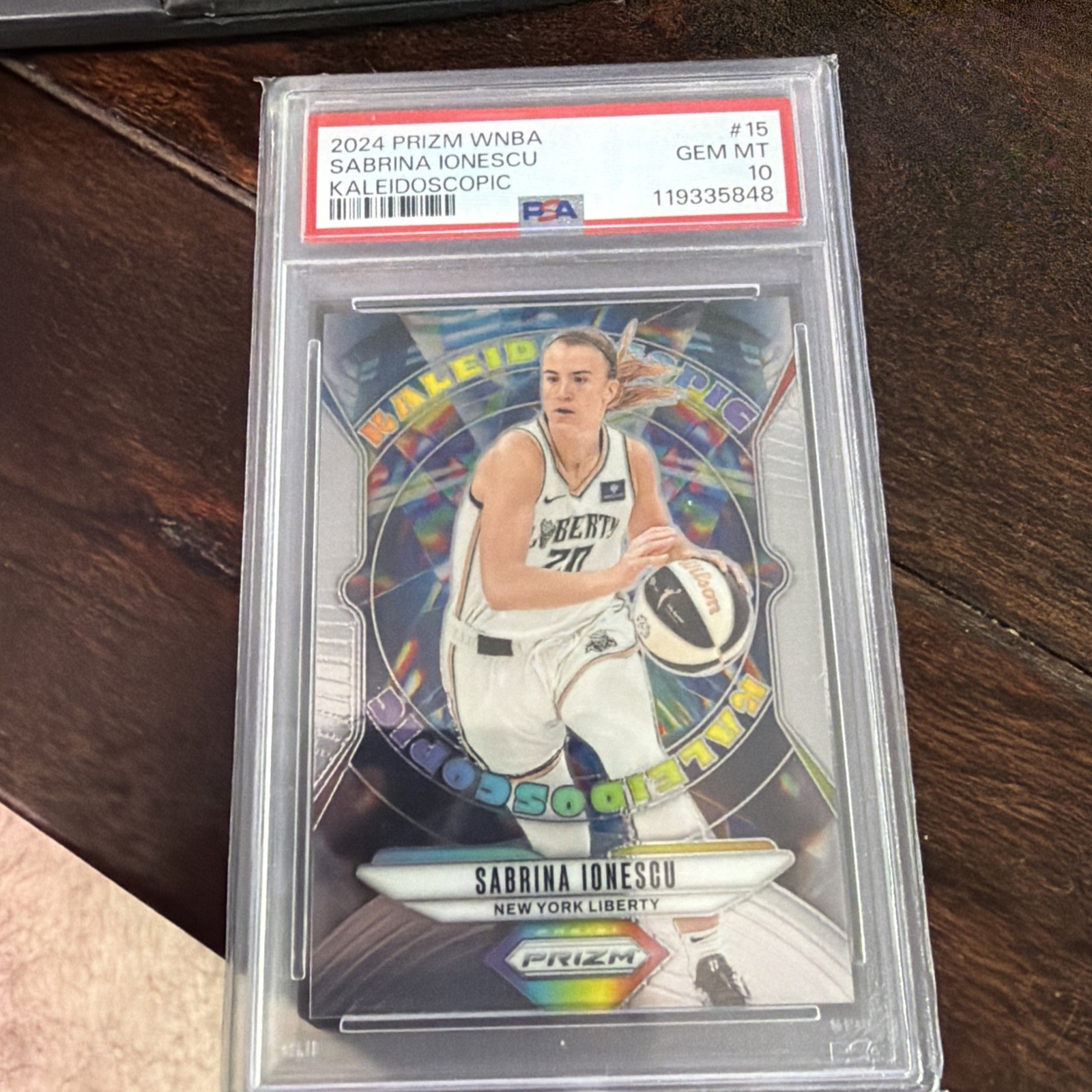 2024 Panini Prizm WNBA Kaleidoscopic Sabrina Ionescu #15 PSA 10