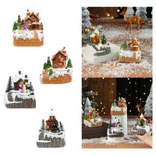 Light up Music Christmas House Snow Scene Display with 8 Songs Seasonal Unique