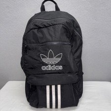 Adidas National 3-Stripes Backpack Black Solid Print Sports Athletic Trefoil