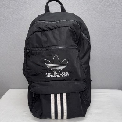Adidas National 3-Stripes Backpack Black Solid Print Sports Athletic Trefoil