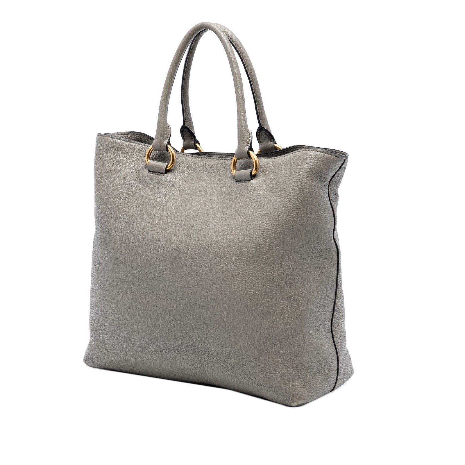 Authenticated Prada Vitello Daino Open Convertible Tote Gray thumbnail 2