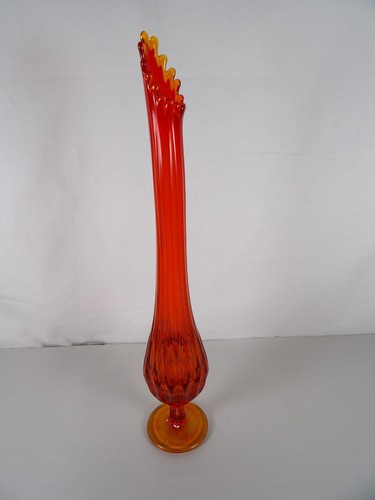 "Florero oscilante Fenton con huella pulgar MCM en ámbarina 18,25""" - Imagen 2 de 13