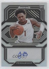 2021-22 Panini Prizm Draft Picks College Penmanship Silver Jordan Burns Auto rt4