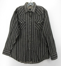 VINTAGE Panhandle Slim Shirt Men Large Gray Western Pearl Snap Cowboy Rodeo 90s