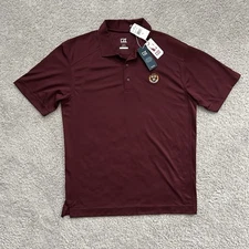Harvard University Crest Cutter & Buck NWT Mens M Crimson Polo Shirt CB DryTec