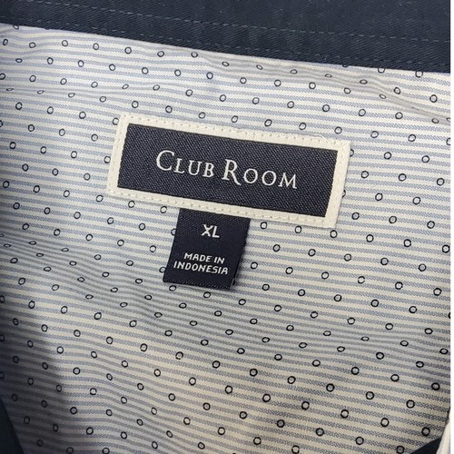 Club Room Men's XL Long Sleeve Button Down Dress Shirt Blue Patterned - Picture 3 of 6