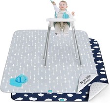 Splat Mat for Under High Chair Arts Crafts Waterproof Play Mat 2 Pack 42"x46"