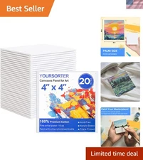 Mini Canvas for Painting 4x4 Inch 20 Pack Small Art Canvases for Oil Watercol...