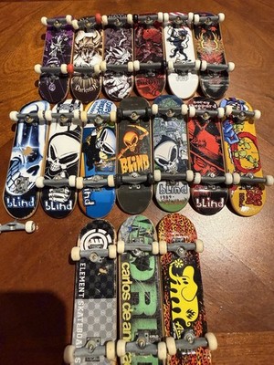 Tech Deck TM Vintage Lot Of 16 (HEAVY PLAY & DAMAGE) Blind, Dark Star, Flip etc.