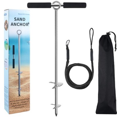 24'' 316 Stainless Steel Boat Sand Anchor - Double Screw Auger Design