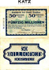 Germany - Weimar Republic Notgeld Dorsten 50 Million Mark 1923
