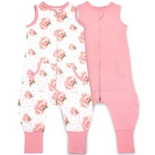 Organic Toddler Sleep Sack with Feet, 0.5 TOG 200 GSM Organic Cotton Sleevele...