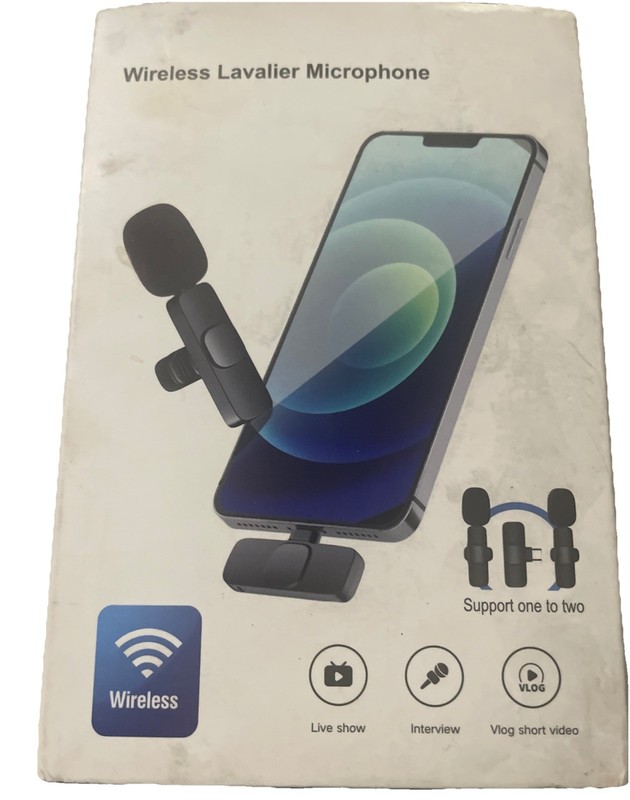 Wireless Lavalier Microphone; 2 Microphones & Receiver