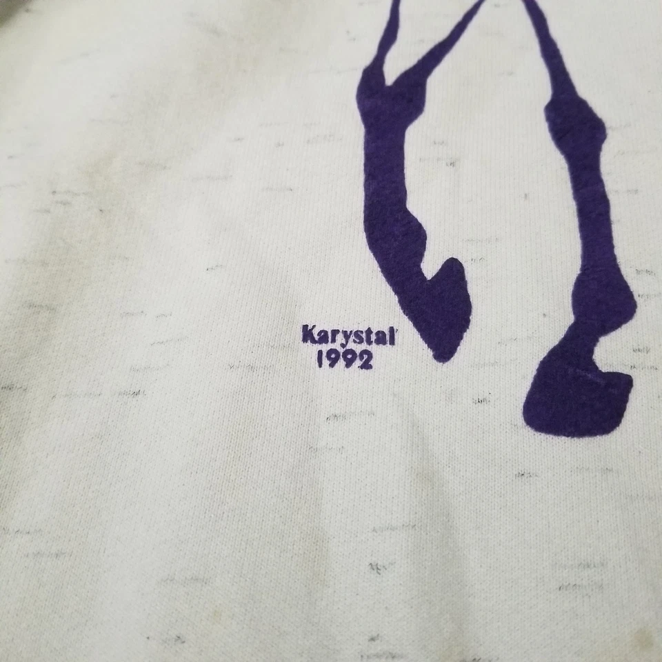 Sudadera De Colección Años 80 90 Para Mujer Gris/Púrpura Caballos Talla Mediana Ecuestre  Foto 3 de 4