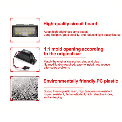 For NissanQashqai X-TRAIL PATHFINDER LED License Plate Light - Picture 5 of 10