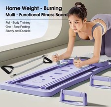 Foldable 4-in-1 Pilates Board Home Gym Roller Exercise Trainer Equipment